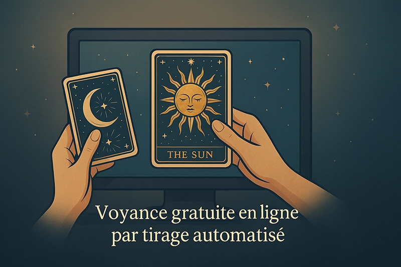 Carte de tarot révélée en ligne dans un tirage gratuit automatisé